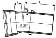 Espita de Di Fittings Socket capa externa del betún/del epóxido de la curva de 11,25 grados proveedor